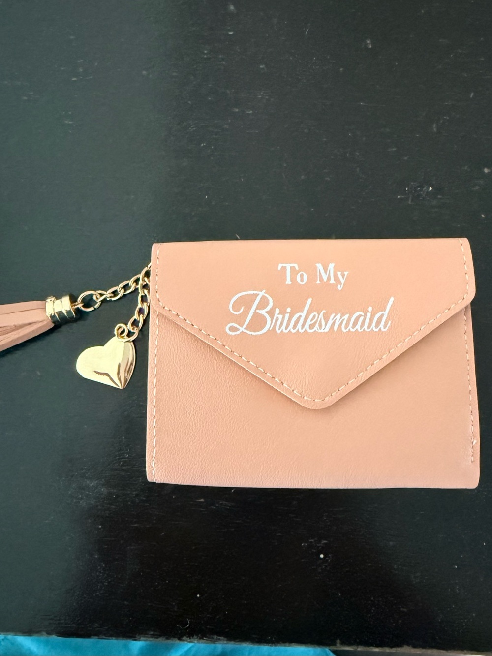Bridesmaid Pink Card Wallet with Tassel Charm- Six Pack